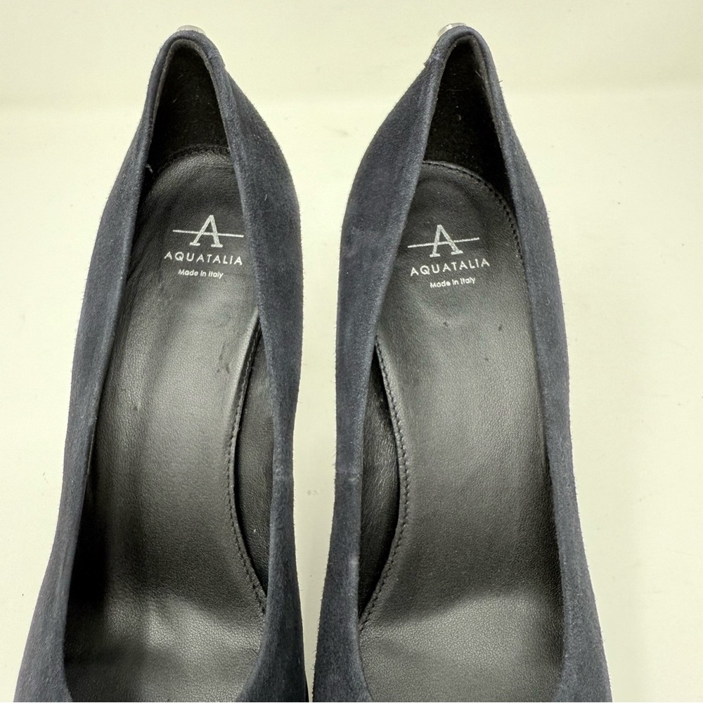 New Aquatalia Raysa Suede Stiletto Platform Pump Blue Sz 7 - Picture 13 of 16